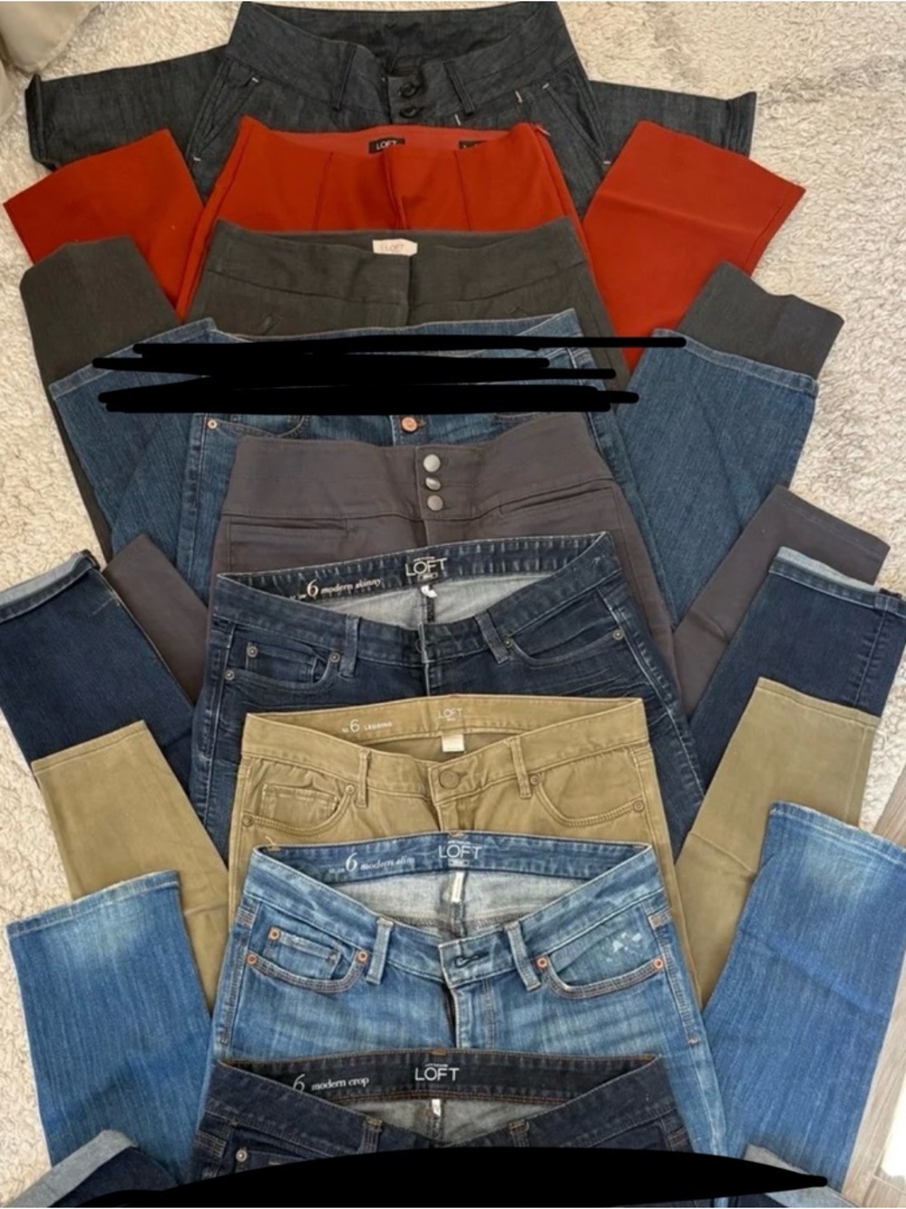 (7) pairs LOFT Women's Assorted Jeans & Pants Collection-SZ 6